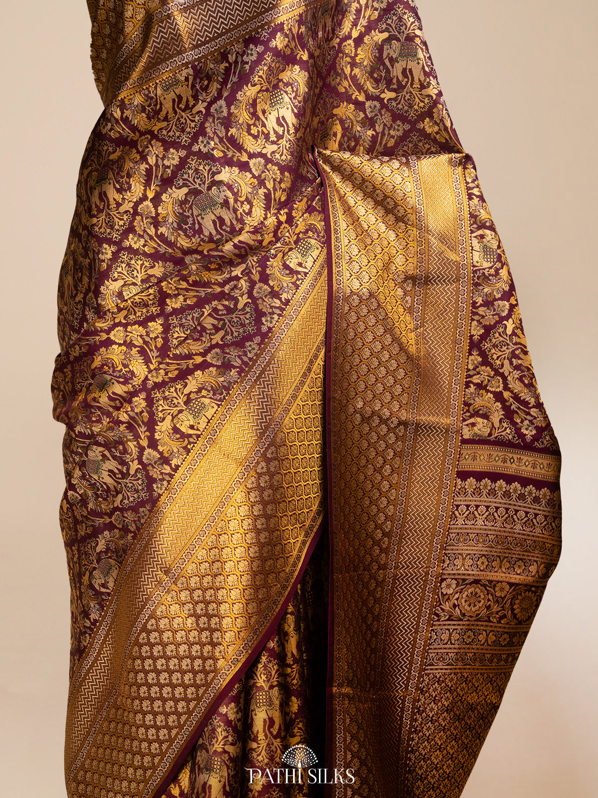 Peak Kanhivaram with Parsi Saree